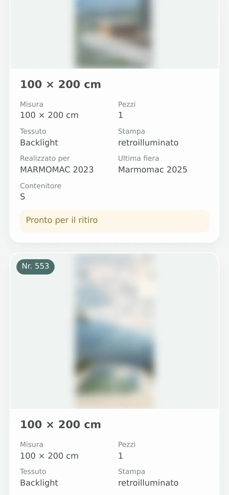 La pagina del cliente sullo smartphone: tenere, smaltire o ritirare
